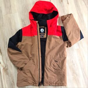 Volcom Vernon Insulated Jacket Ski Winter Coat Youth Boys Waterproof Red Black